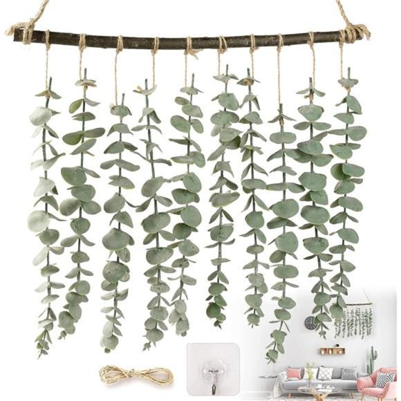 Artificial Eucalyptus Wall Hanging Decor, Fake Eucalyptus Leaves Greenery Vines - Picture 1 of 7
